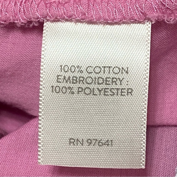 J Jill Pink Embroidered Tunic Top Small Cotton Art To Wear Button Front Blouse - Picture 7 of 8